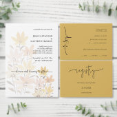 Elegant Romantic Wildbloemen Terracotta All In One Uitnodiging (Personaliseer de collectie van deze zelfstandige maker.)