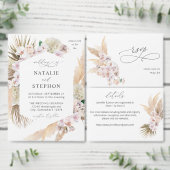 MOD Boho Pampas Grass Beach Floral Details SM Informatiekaartje (Personaliseer de collectie van deze zelfstandige maker.)