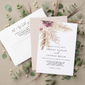 Boho Pampas Grass Guest Name Place Cards Kaart (Personaliseer deze collectie van deze onafhankelijke maker. Test)