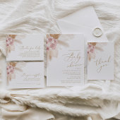 Boho Pampas Grass Baby shower Books for Baby Informatiekaartje