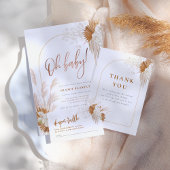 Boho Pampas Grass Arch Sage Green Baby shower Kaart