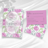 Budget Modern Roze Waterverf Roos Bruiloft