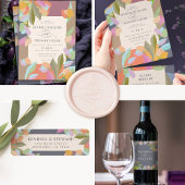 Kleurrijke Warme Bloemen Elegantie Boho Bruiloft All In One Uitnodiging