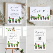 Boho Waterverf Potted Cactus Zomer Bridal Brunch Kaart