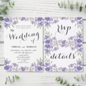 Rustieke Paarse bloemeneucalyptus bruiloft Kaart (Personaliseer de collectie van deze zelfstandige maker.)