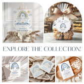 Dromerig Blauw Goud Boho Baby shower Kaart