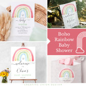 Boho Rainbow Baby shower Dank je wel Aankondiging