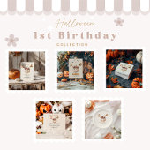 Boho Rainbow Spooky eerste verjaardag Bedankkaart