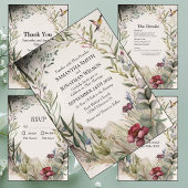 BOHO Ring van Bloemen en Tanden Dank u Kaart