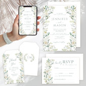 Eucalyptus groen bloemenbruiloft tafelnummers