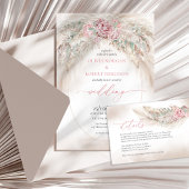 Minimalistische pampa's en stoffige rozen kranspro programmakaart