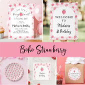 Boho Strawberry Berry Sweet Birthday Servet