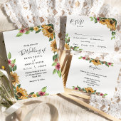 Keuze uit RSVP-kaart voor Boho Sunflower Wedding M Kaart