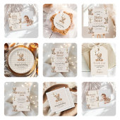 Boho Teddy Bear Beary First 1st Birthday Party Kaart