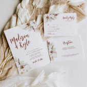 boho terracotta pampas gras brunch & bubbly kaart