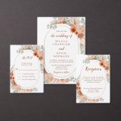 Boho Terracotta Pampas Grass Papieren Bordje (Personaliseer de collectie van deze zelfstandige maker.)