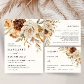 Boho Terracotta Rustieke Bloemen Huwelijk Servet