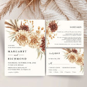 Boho Terracotta  Bloemen Huwelijk Servet