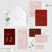 Bohemian Terracotta Minimalist Simple bruiloft Papieren Bordje