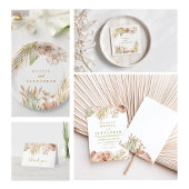 Boho Tropical Floral en Palm bruiloft Kartonnen Onderzetters