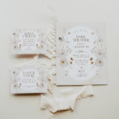 Boho Beige Waterverf Bloemetuin Baby Shower Acryl Uitnodigingen