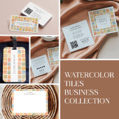 Boho Warm Pastel Tiles Pottery Clay QR CODE Visitekaartje