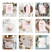 Elegant in de herfst Roze Tonen bruiloft Kaart