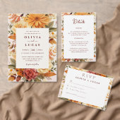 Elegante Oranje Flower Lijst bruiloft partij Servet (Personaliseer de collectie van deze zelfstandige maker.)