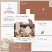 Pampas Grass Neutral Desert Landschap Boho Huwelij Kaart