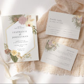 Boho Wedding Pampas Grass Orchid Palm Protea Menu