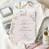 Our Little Wildflower 1st Birthday Invite Kaart