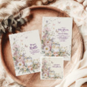 Boho Wildflower vlinders Diapper Raffle Informatiekaartje