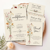 Wildflower Boho Floral Baby shower Dank u kaart