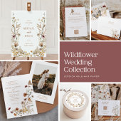 Wildflower Initialen Monogram Bruiloft Servet