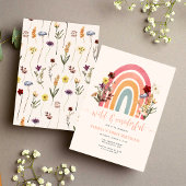 Boho Wild & Onederful Wildflower Regenboog Verjaar Kaart