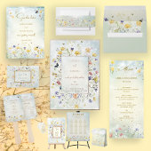 Boho Wildflower Rustieke Groene Bruiloft Save the  Notitiekaartje