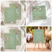 Boho Sage Green Wildflowers Wedding Favoriet Box Bedankdoosjes