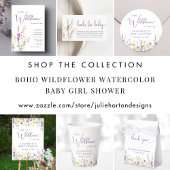 Wildflower Waterverf Luier Raffle Baby shower Informatiekaartje