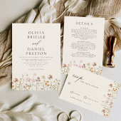 Boho Wildflower Beige Tuin Bruiloft Servet