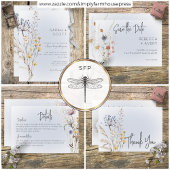 Boho Wildbloemen Modern Blue Wedding Bedankt