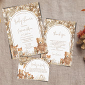 Boho Arch Herfst Woodland Dieren Luier Raffle Informatiekaartje