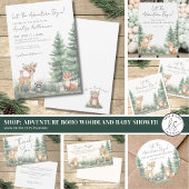 Forest Animals Waterverf Woodland Baby shower Kaart