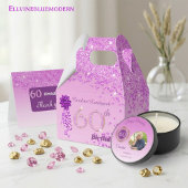 Shiny Pink Glitter voor 60e verjaardag Save The Date