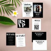 Eenvoudige zwart wit vet dank u huwelijksgunst rechthoekige sticker