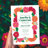 Bold Blooms Wedding Sla de datum op Save The Date