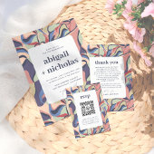 Glanzende Retro Groovy Kleurrijke Abstracte Bruilo Folie Uitnodiging