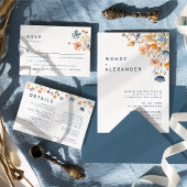 Vet Elegant Floral Alles in een bruiloft Details e Kaart