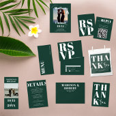 Minimalistische smaragdgroene eenvoudige gedurfde  kaart