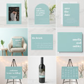 Vet Minimalistische Aqua Blue Retro Custom Wedding Servet