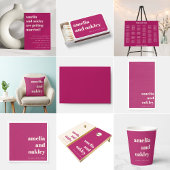 Bold Minimalist Purple Berry Retro Custom Wedding Kussen